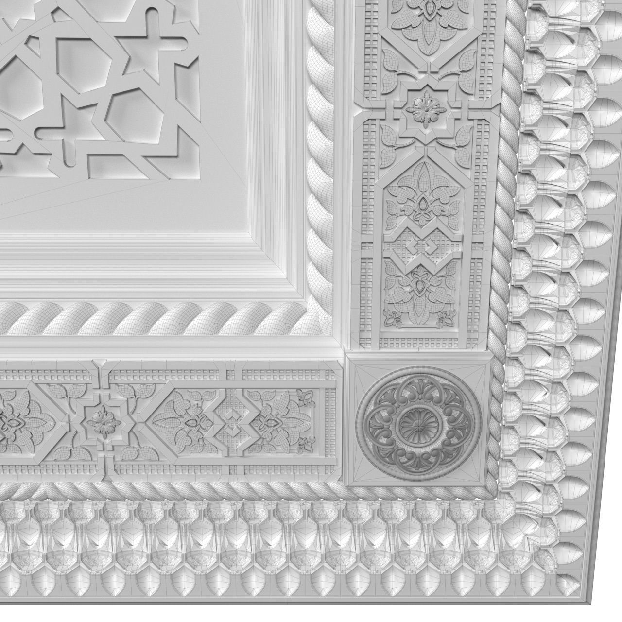 Ceiling in oriental style Arabic decorative ceiling 3D model_5