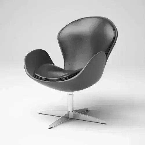 Black Modern Armchair On Single Stand