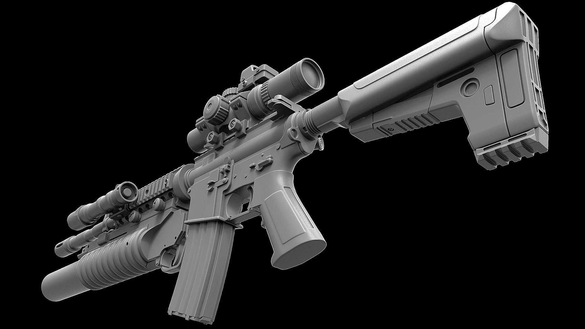 M4 M203 3D model_9