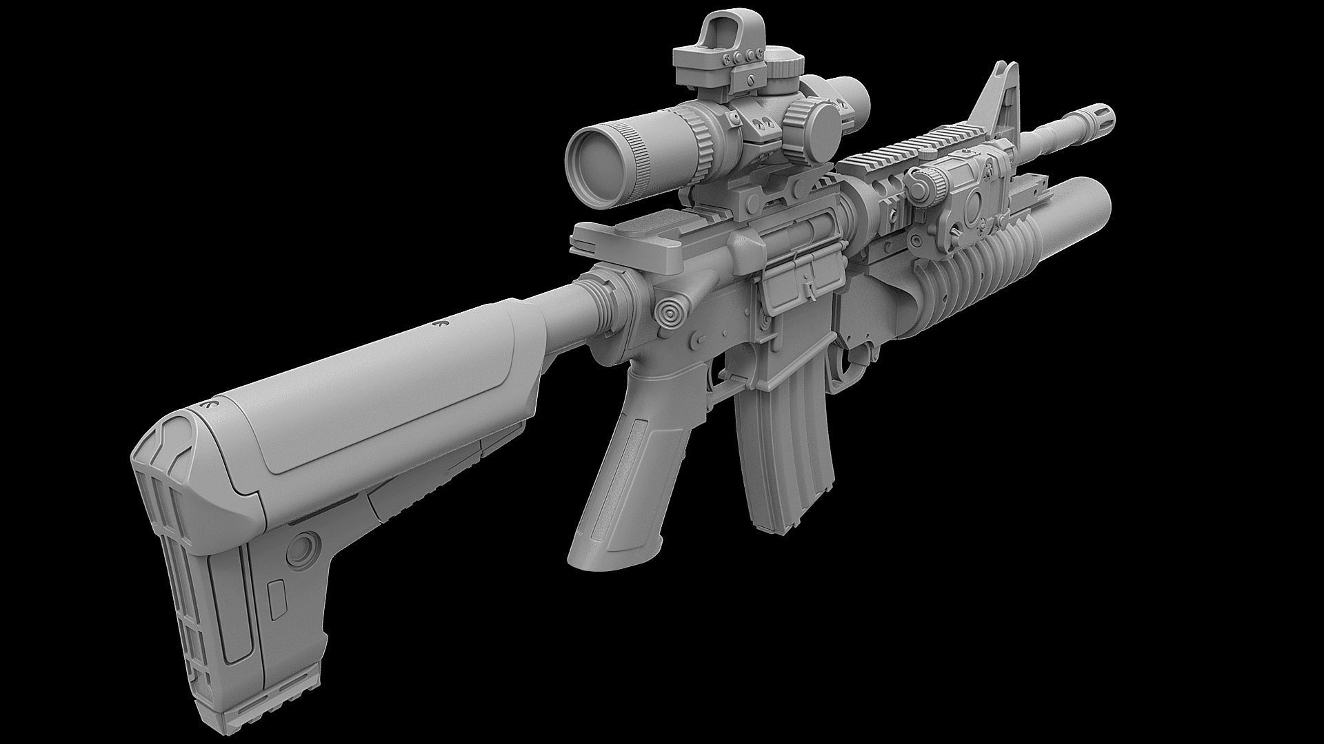 M4 M203 3D model_5