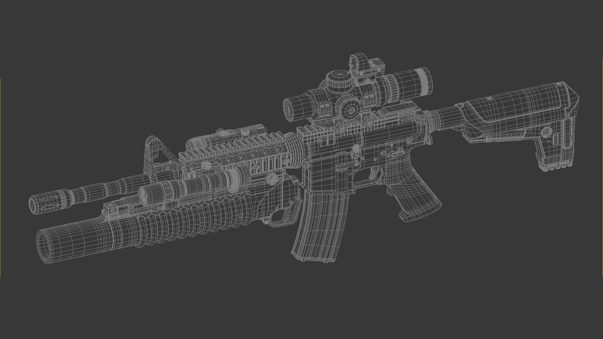 M4 M203 3D model_2