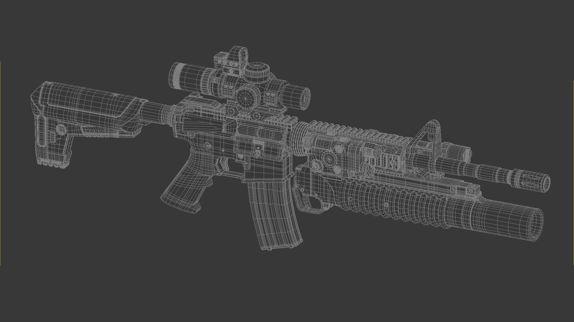 M4 M203 3D model_1
