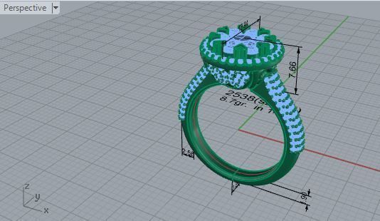 Flower Halo Branch Shank Ring 2538 3D print model 3D print model_7