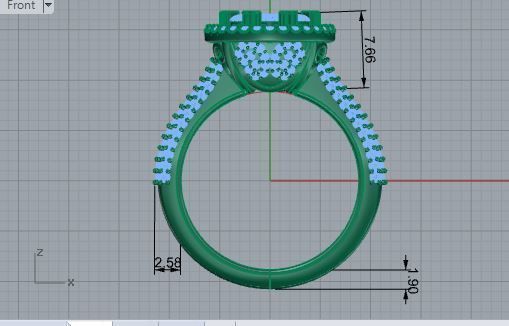 Flower Halo Branch Shank Ring 2538 3D print model 3D print model_5