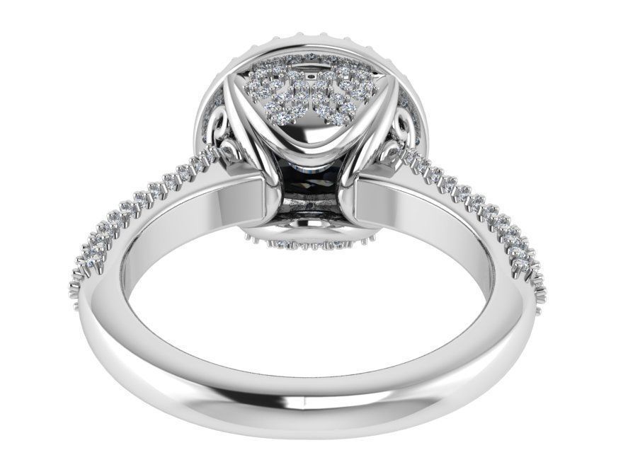 Flower Halo Branch Shank Ring 2538 3D print model 3D print model_3