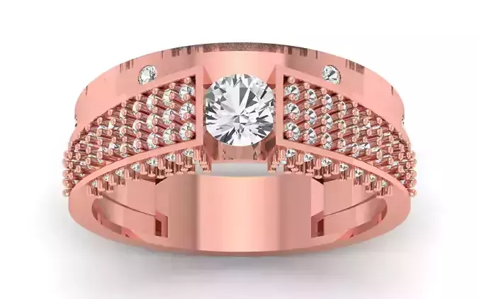 Solitaire Wedding Engagement Round Stone Ring 3D print model
