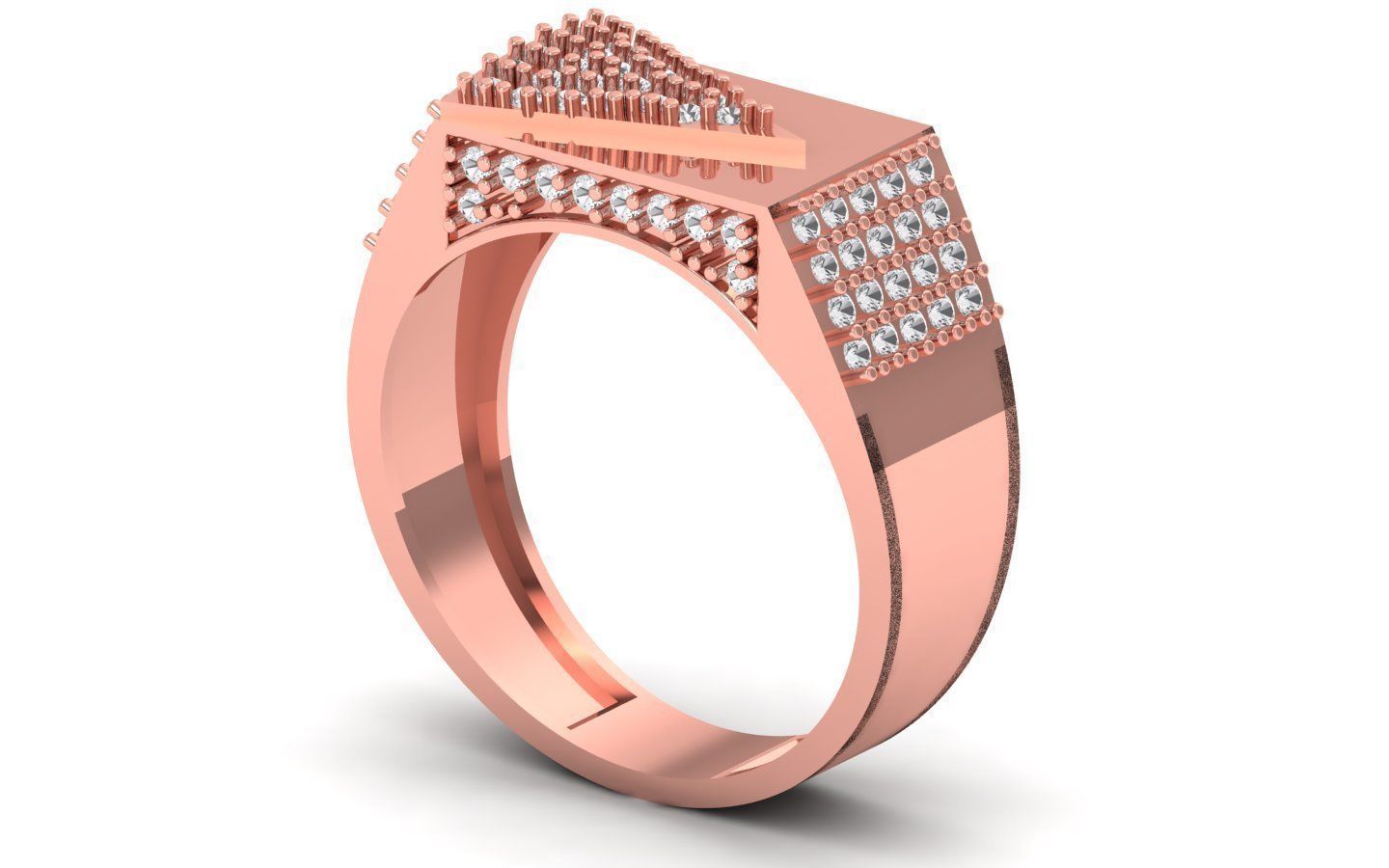 Solitaire Wedding Engagement Mens  Ring 3D print model_2