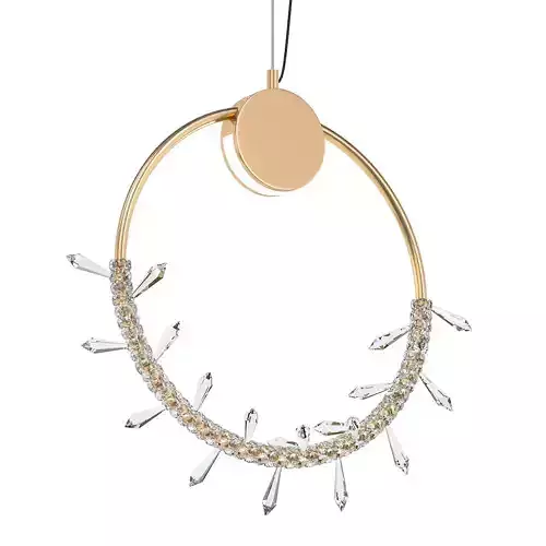 ALIANA gold and crystal hoop pendant