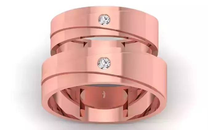 Solitaire Wedding Engagement Couple Band Ring