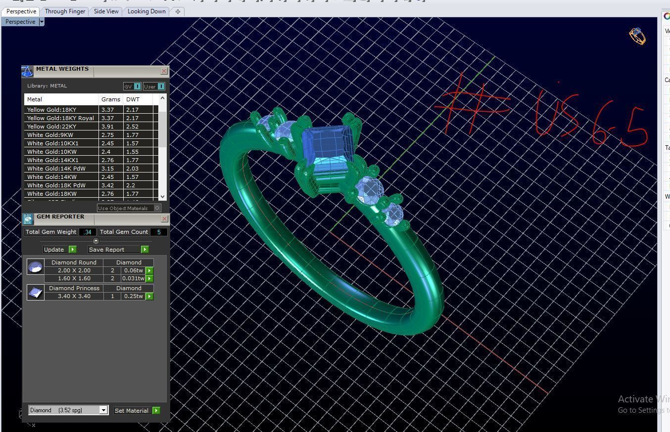 ZDR0198 engagement ring gold with diamonds 3D print model_6