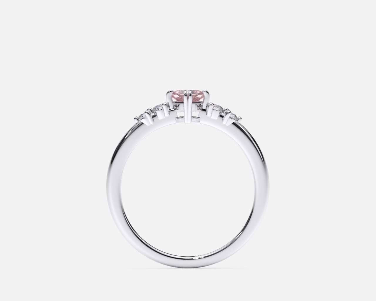 ZDR0198 engagement ring gold with diamonds 3D print model_1