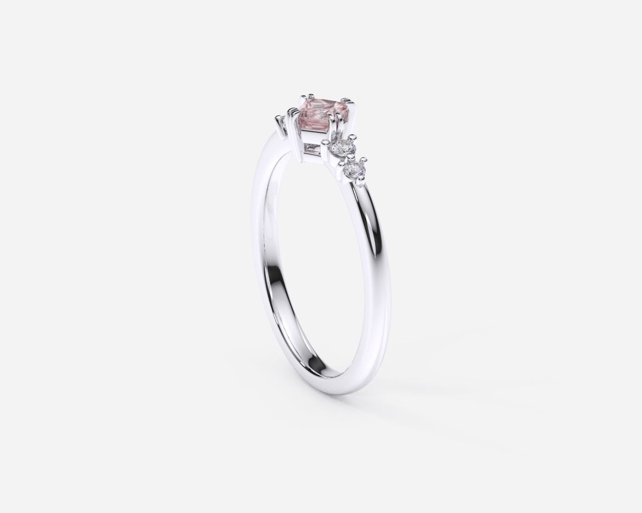ZDR0198 engagement ring gold with diamonds 3D print model_3