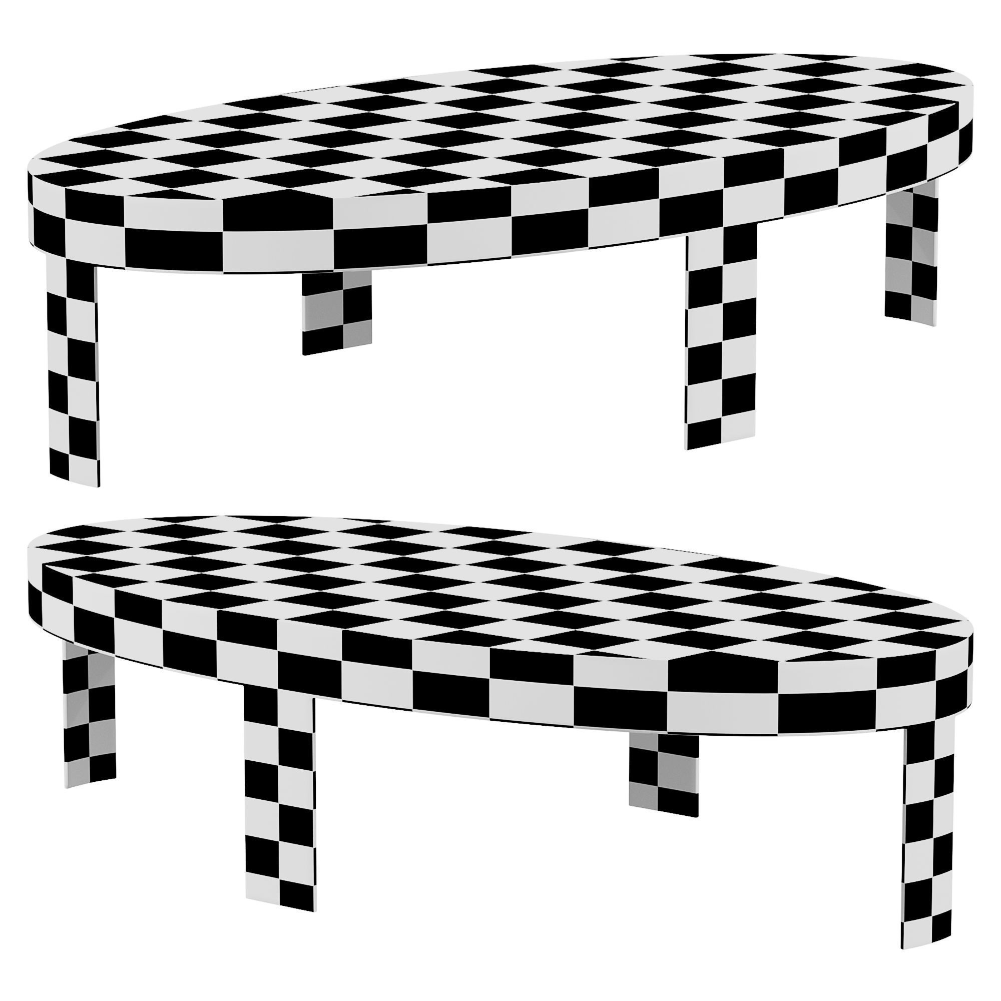 INFINITY OVAL METAL COFFEE TABLE by Girogiocollection 3D model_4