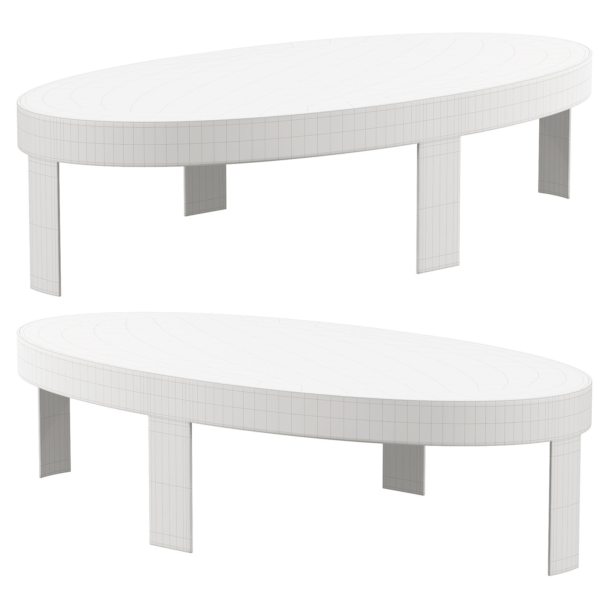 INFINITY OVAL METAL COFFEE TABLE by Girogiocollection 3D model_3