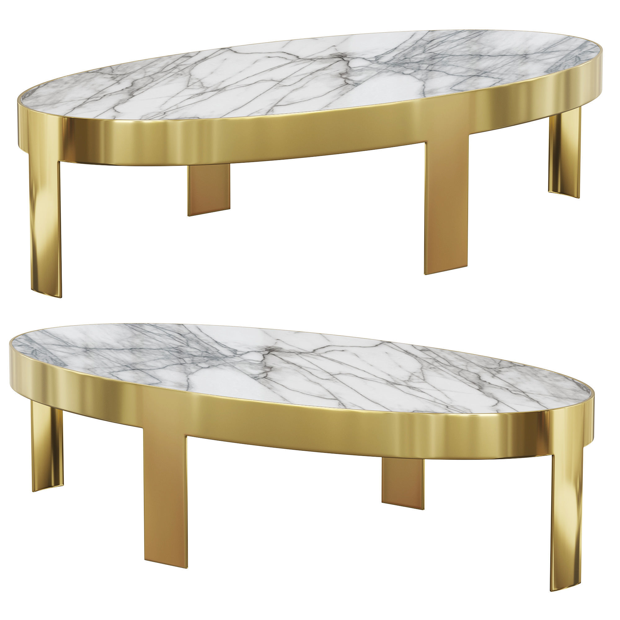 INFINITY OVAL METAL COFFEE TABLE by Girogiocollection 3D model_1