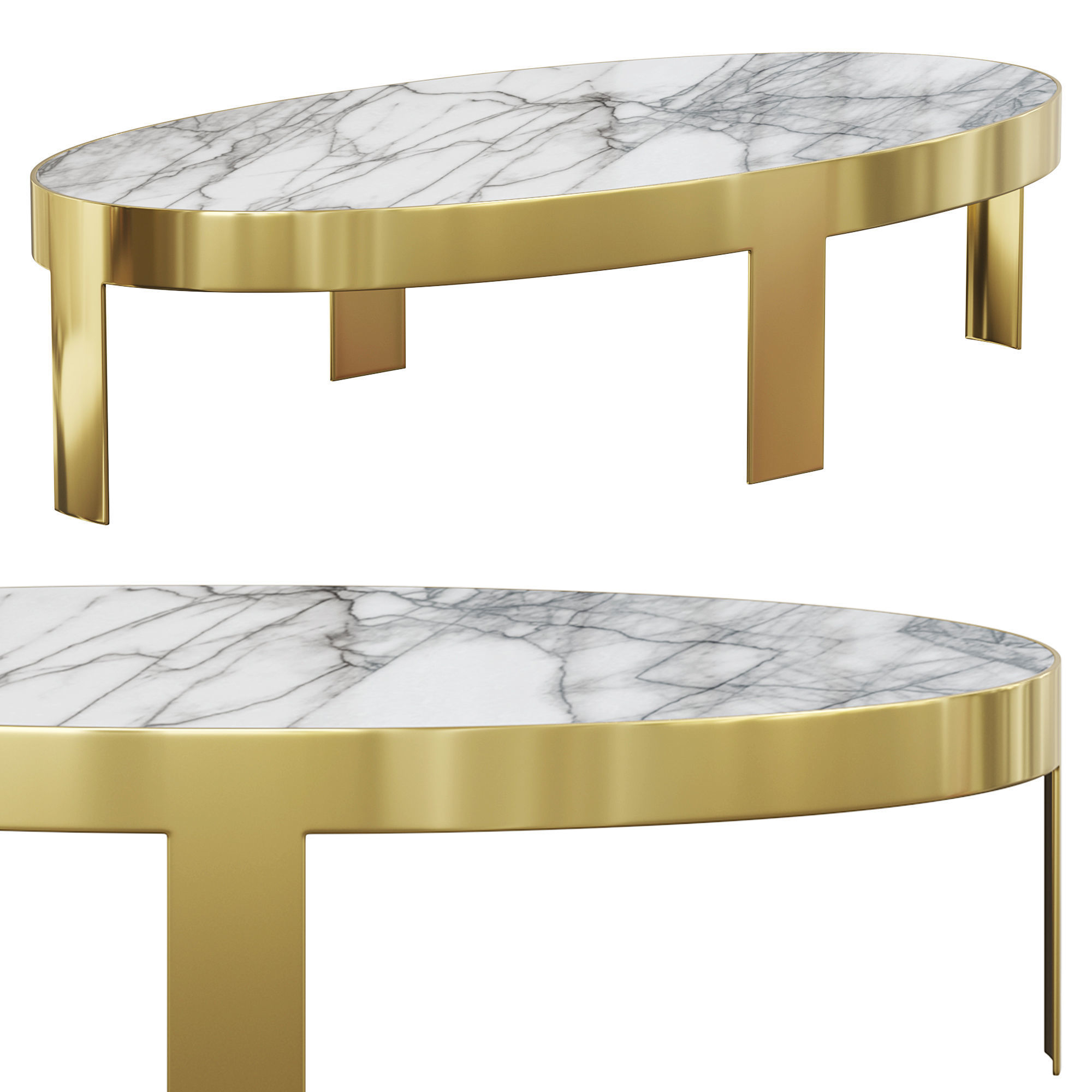 INFINITY OVAL METAL COFFEE TABLE by Girogiocollection 3D model_2