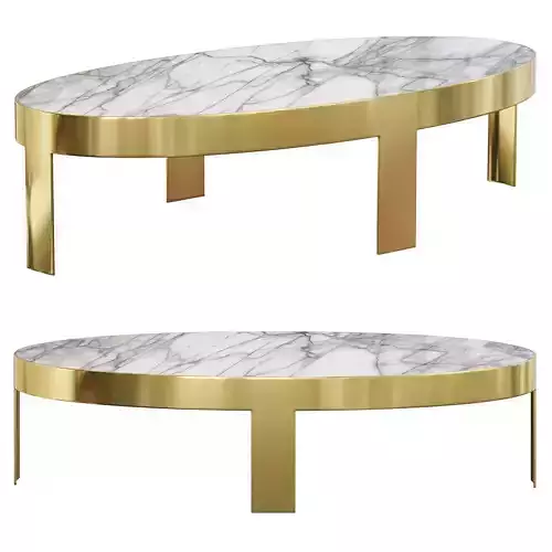 INFINITY OVAL METAL COFFEE TABLE by Girogiocollection