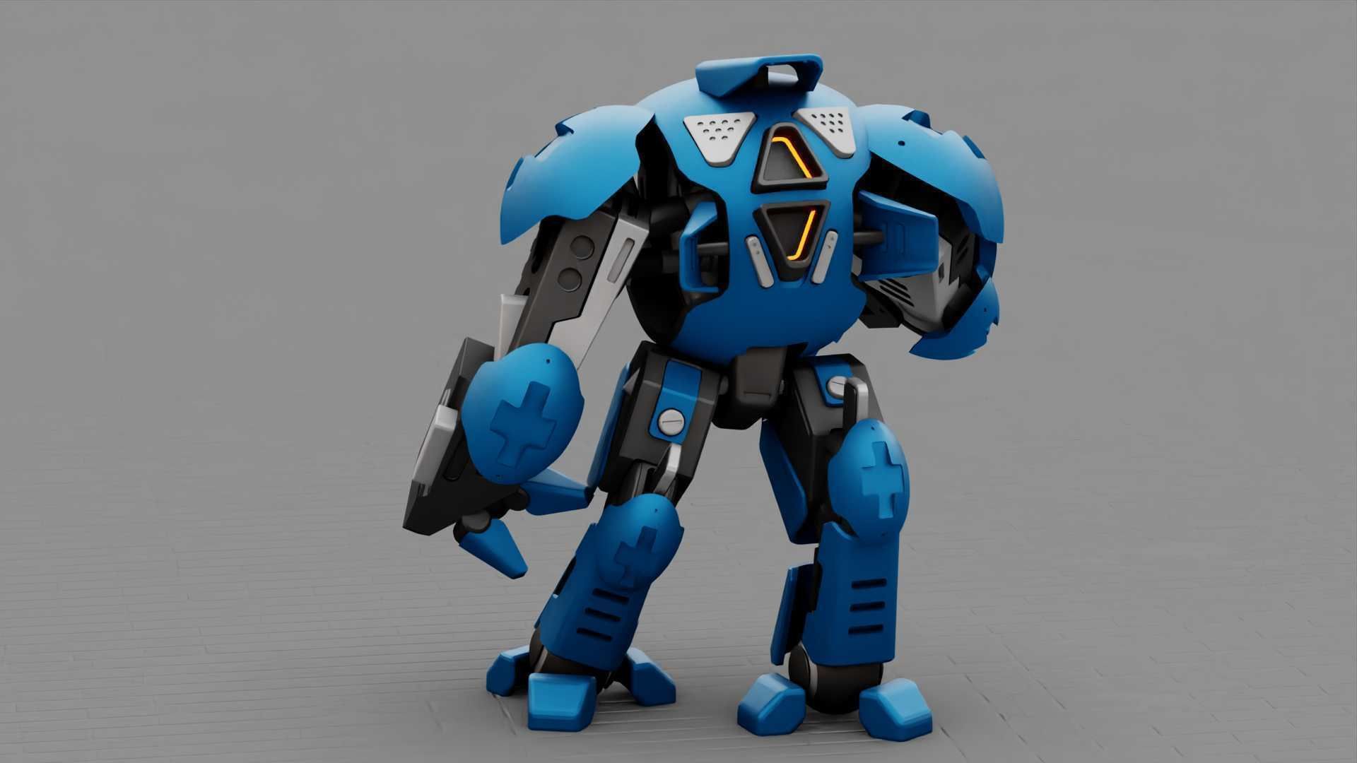 BATTLE DROID OKEANOS RIGGED 3D model_9