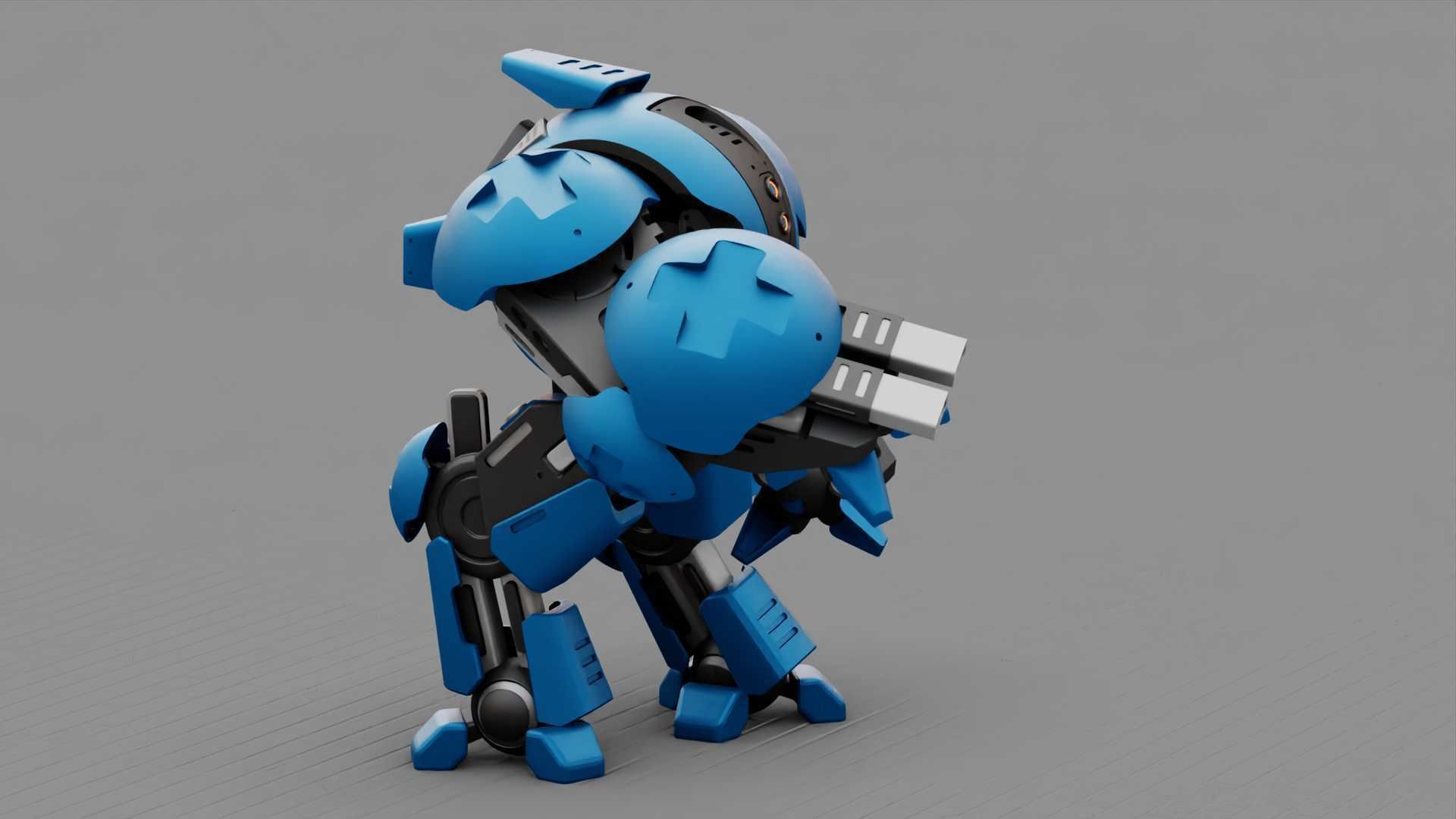 BATTLE DROID OKEANOS RIGGED 3D model_17