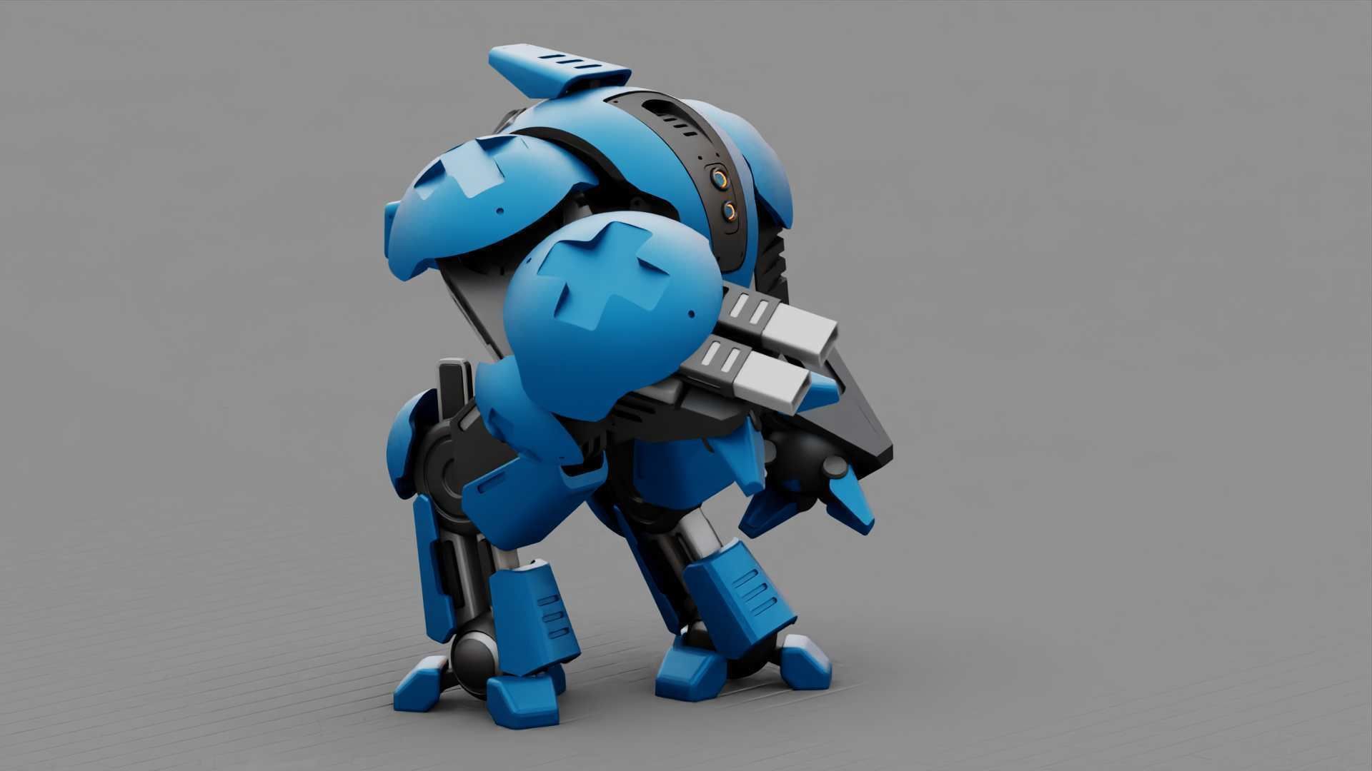 BATTLE DROID OKEANOS RIGGED 3D model_18