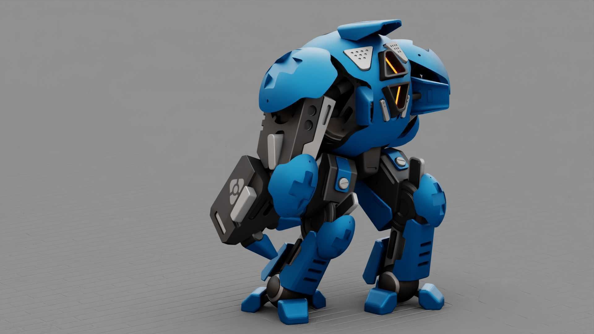 BATTLE DROID OKEANOS RIGGED 3D model_7