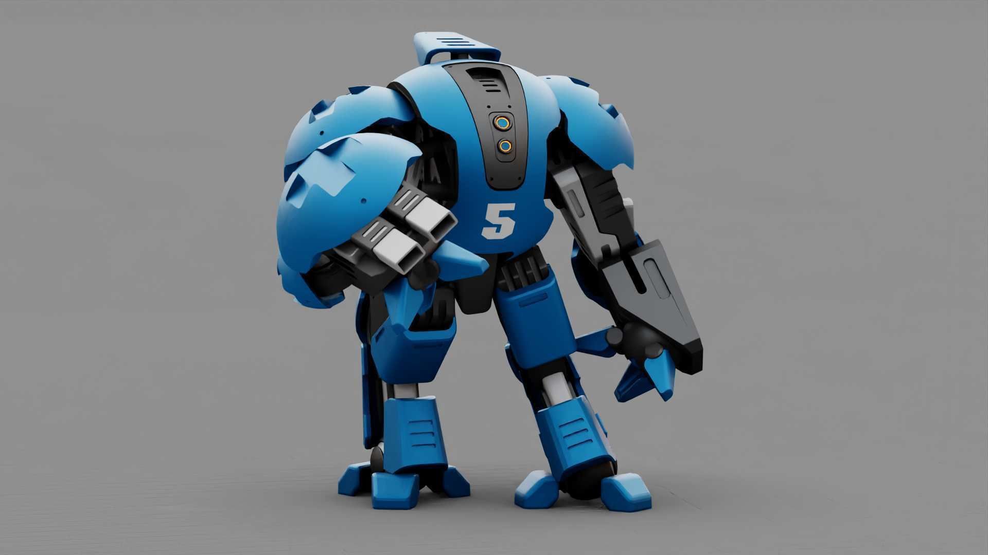 BATTLE DROID OKEANOS RIGGED 3D model_21