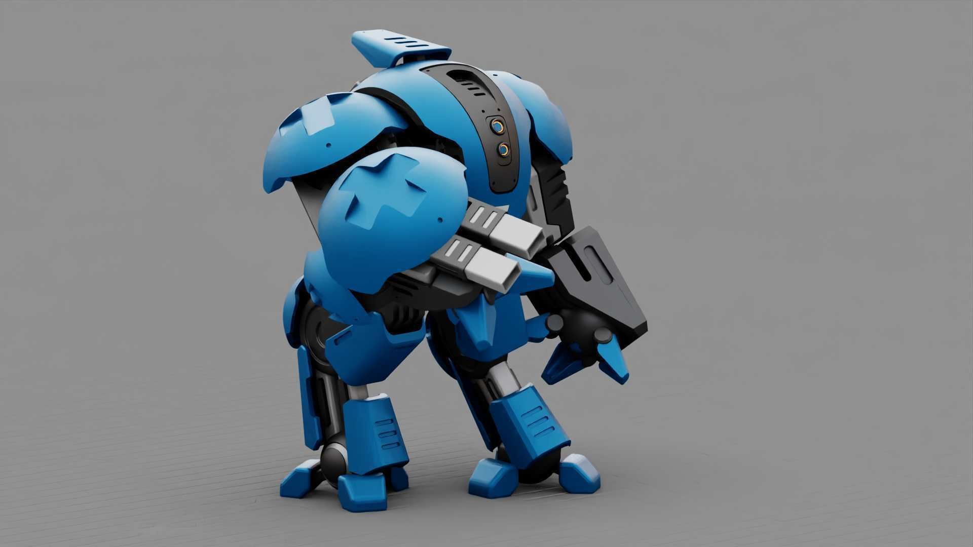 BATTLE DROID OKEANOS RIGGED 3D model_19