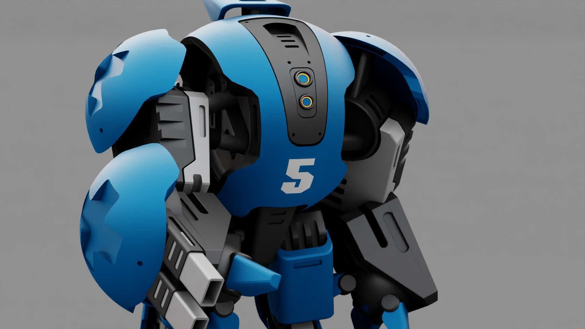 BATTLE DROID OKEANOS RIGGED 3D model_27