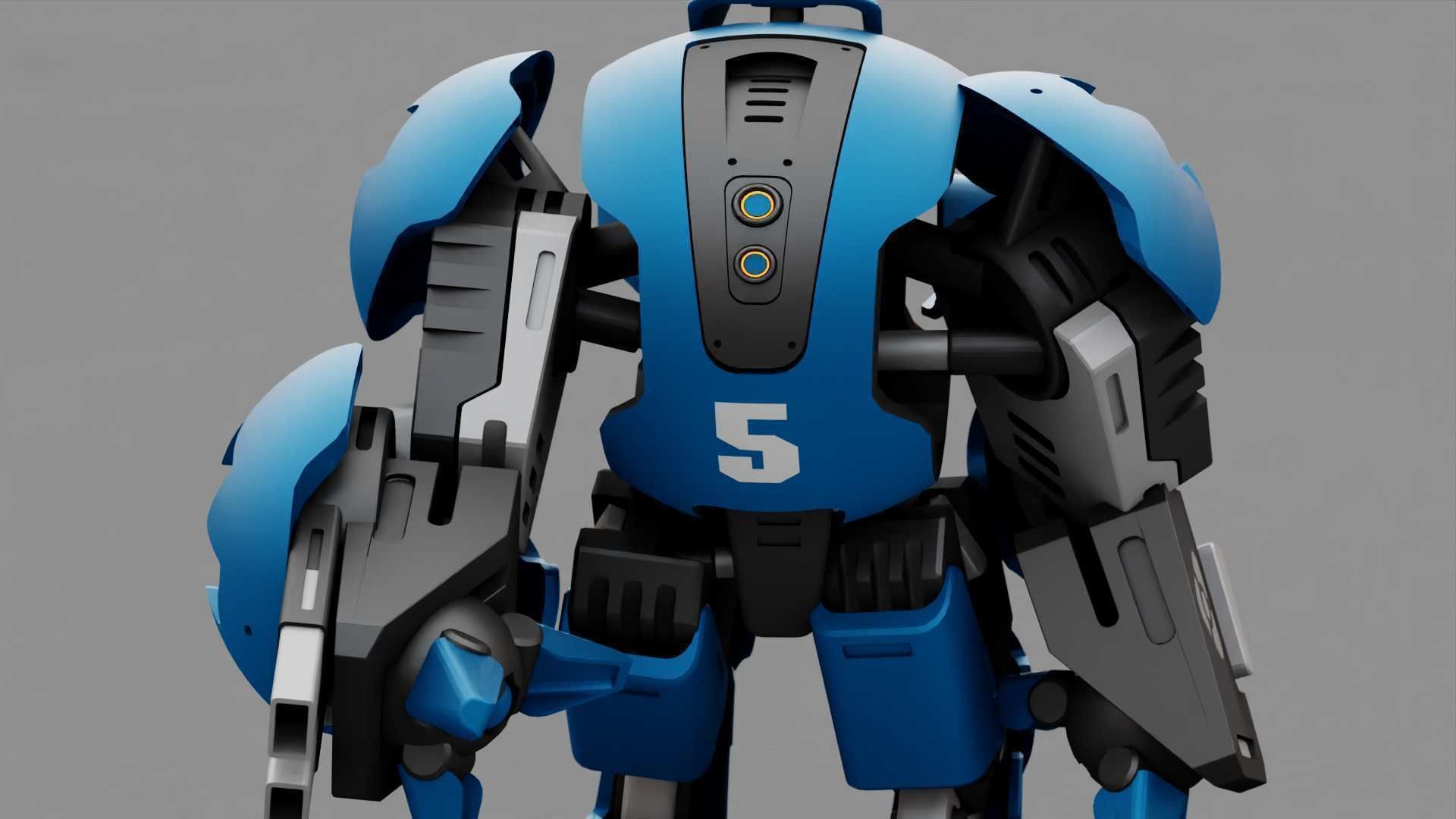 BATTLE DROID OKEANOS RIGGED 3D model_28