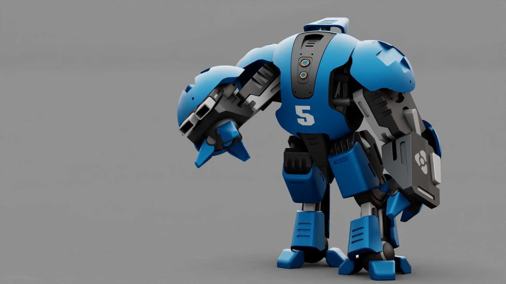 BATTLE DROID OKEANOS RIGGED 3D model_1