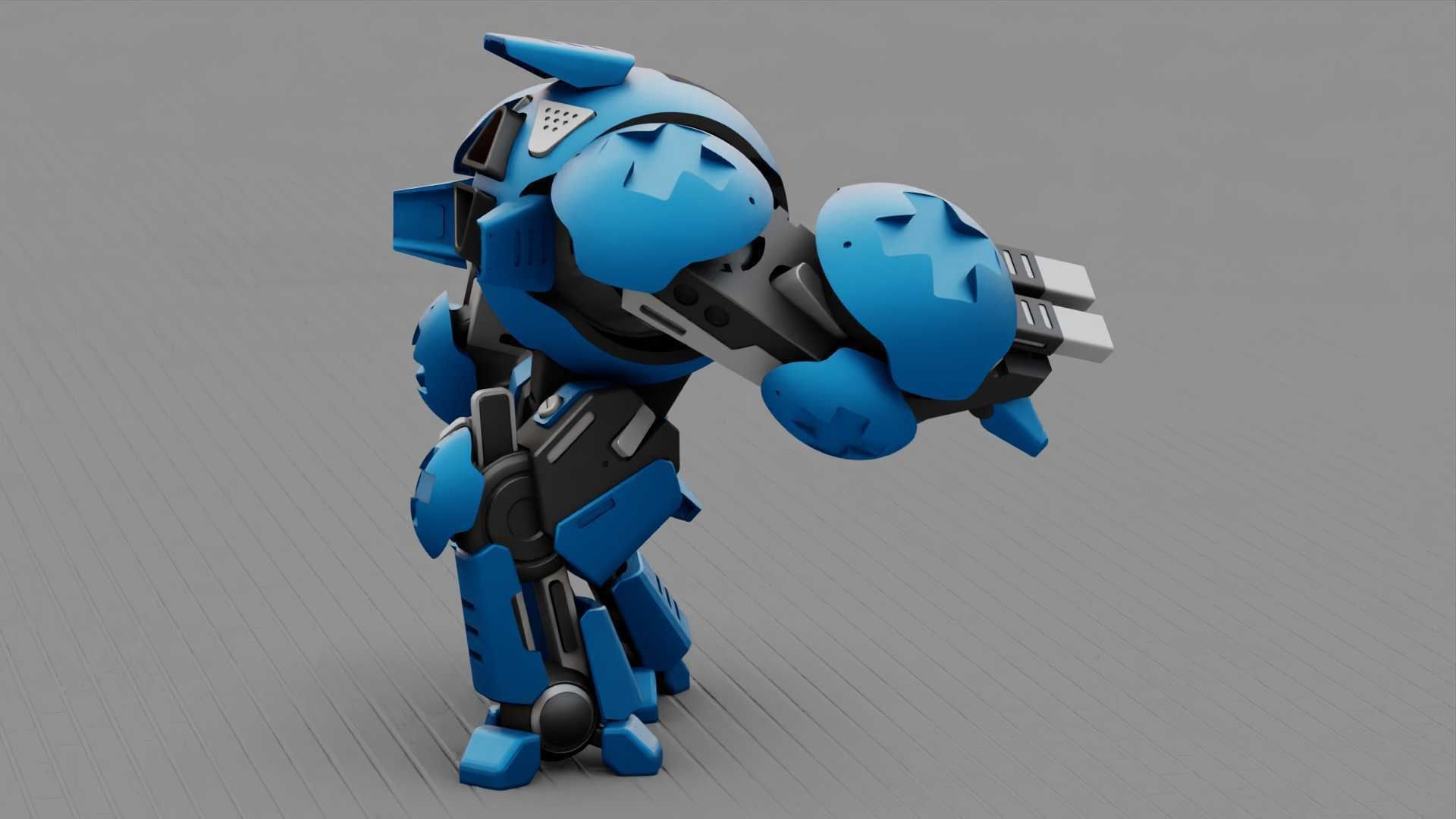 BATTLE DROID OKEANOS RIGGED 3D model_14