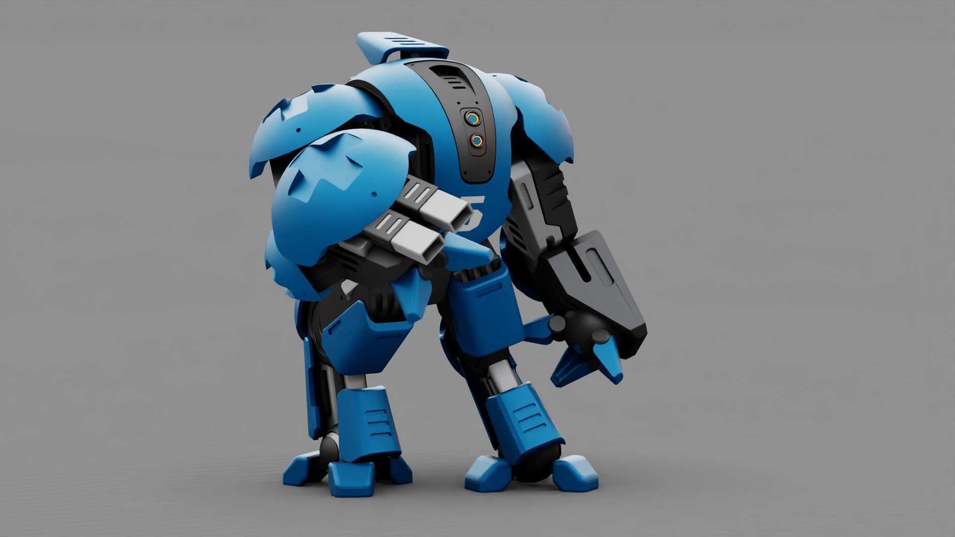 BATTLE DROID OKEANOS RIGGED 3D model_20