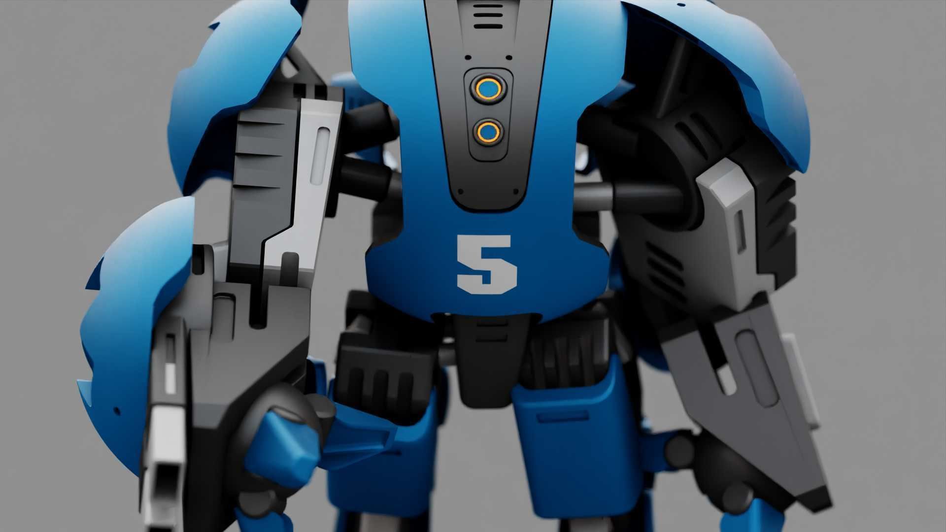 BATTLE DROID OKEANOS RIGGED 3D model_37