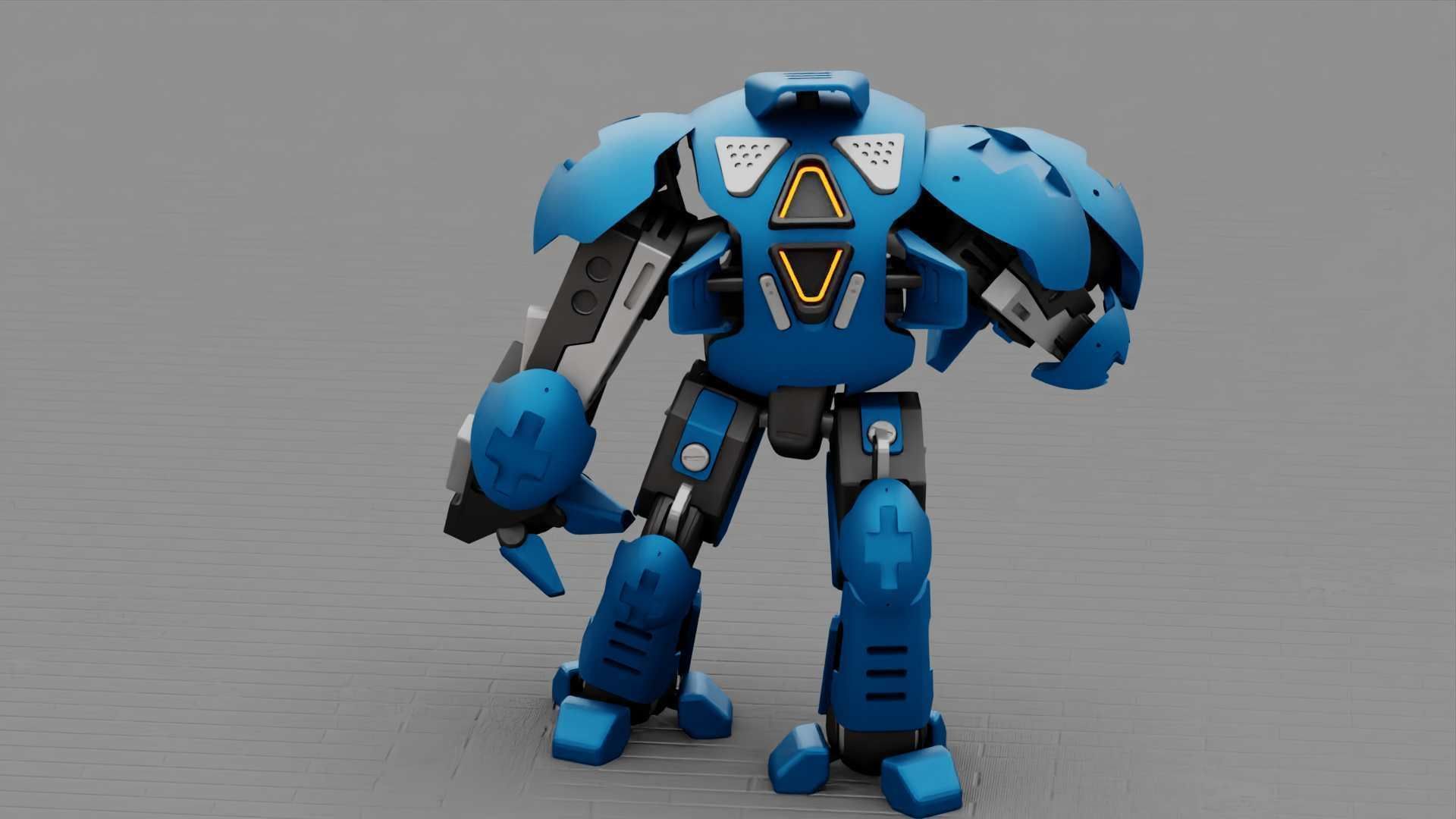 BATTLE DROID OKEANOS RIGGED 3D model_10