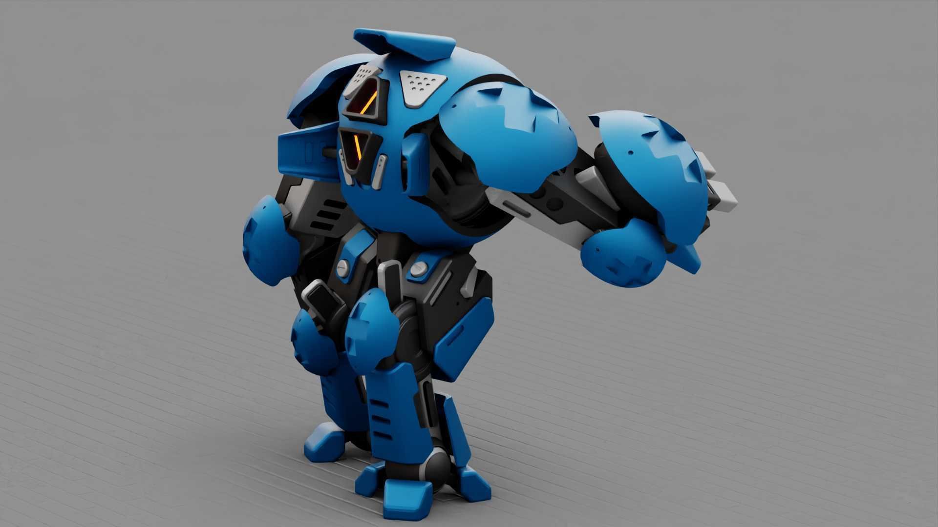 BATTLE DROID OKEANOS RIGGED 3D model_13