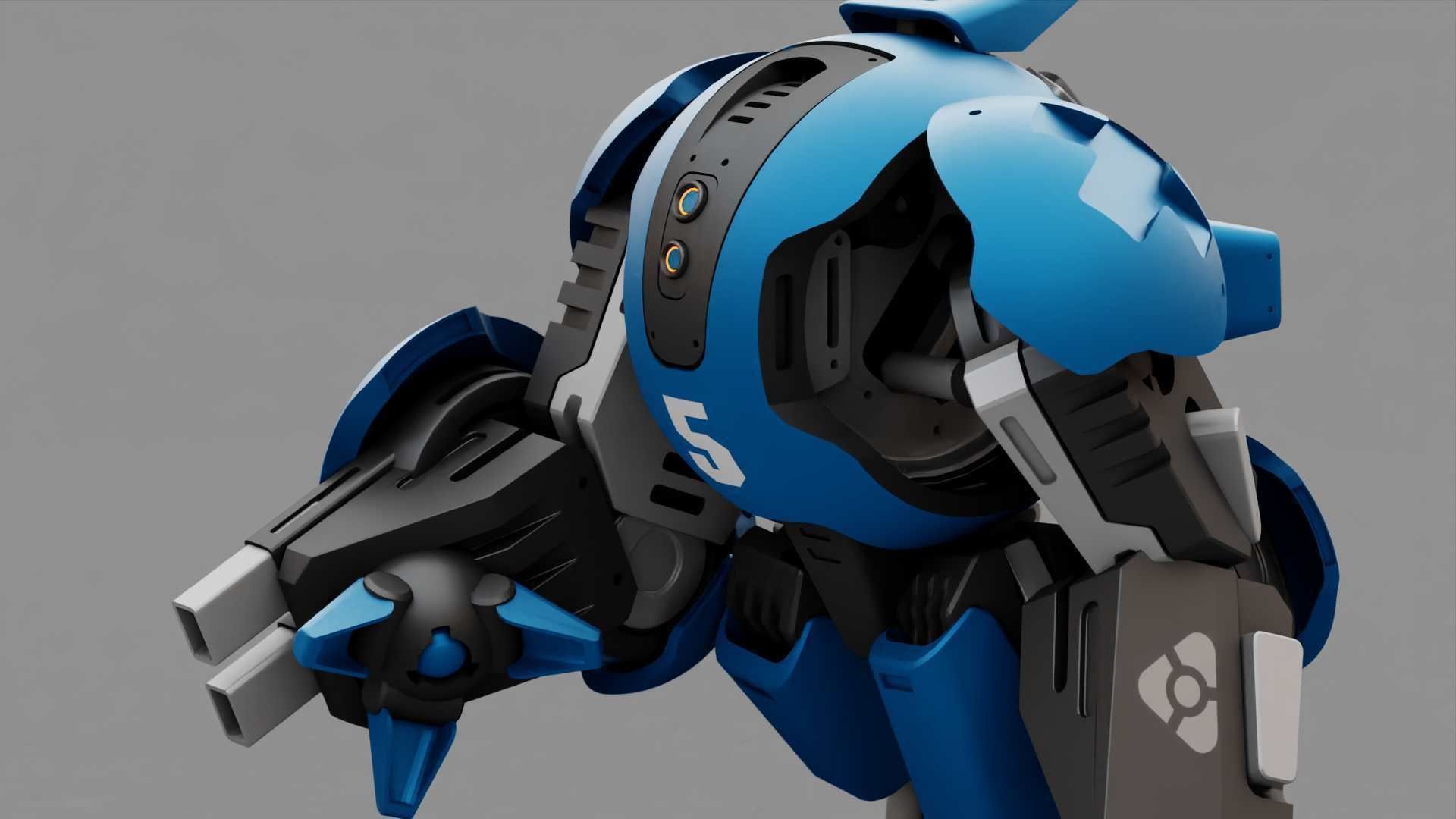 BATTLE DROID OKEANOS RIGGED 3D model_29