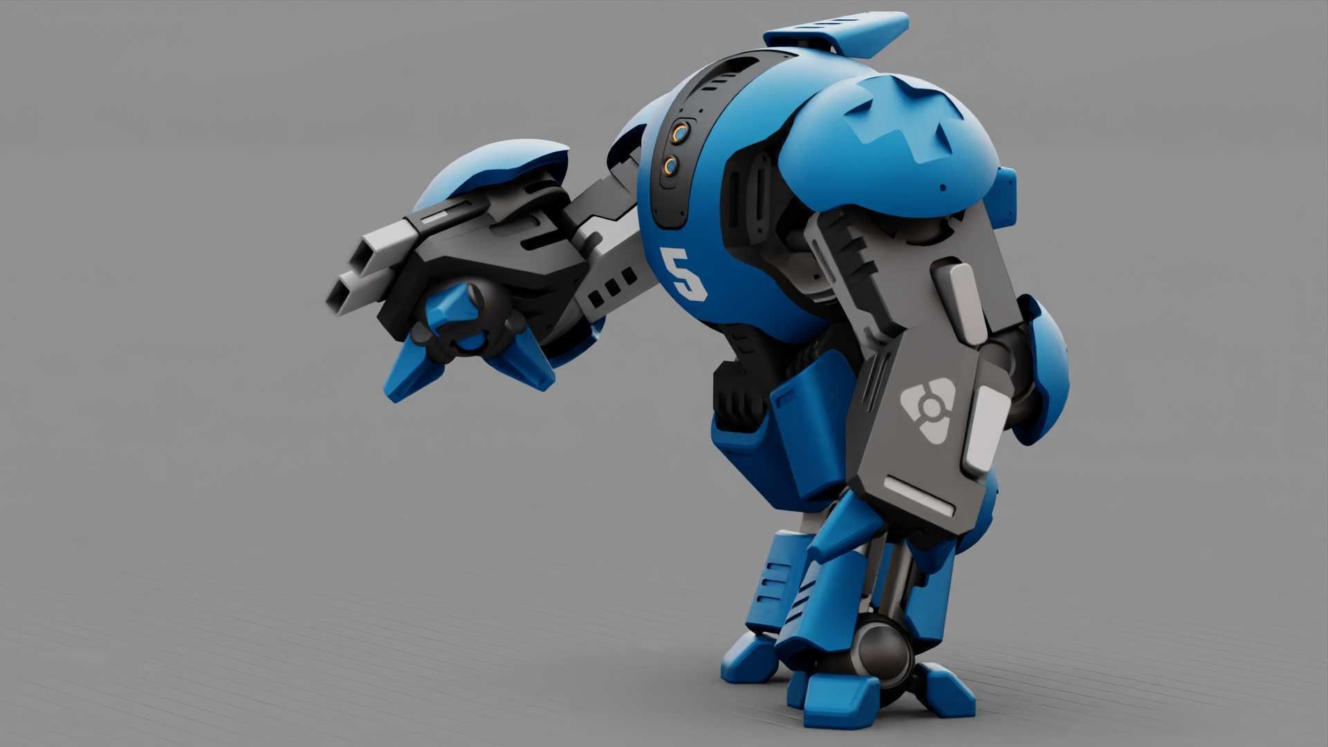 BATTLE DROID OKEANOS RIGGED 3D model_2