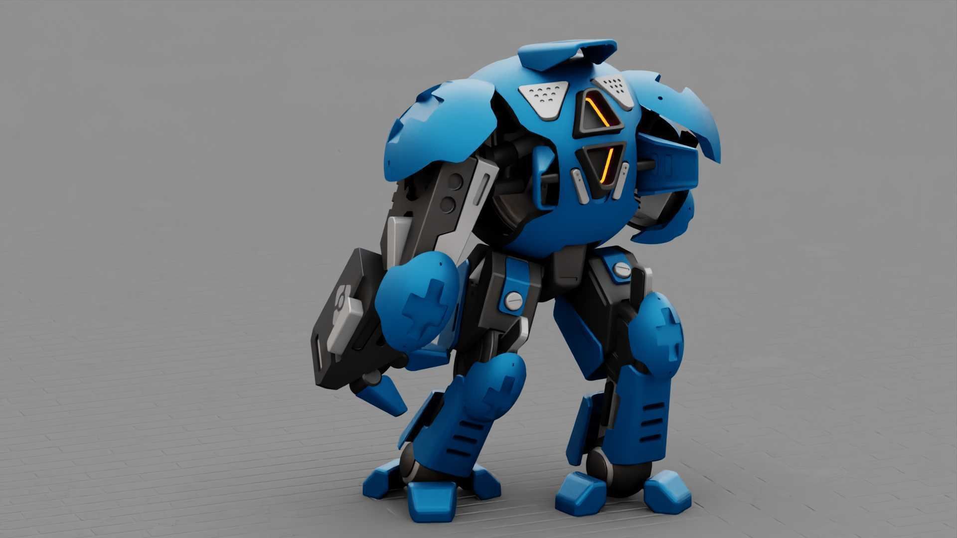 BATTLE DROID OKEANOS RIGGED 3D model_8