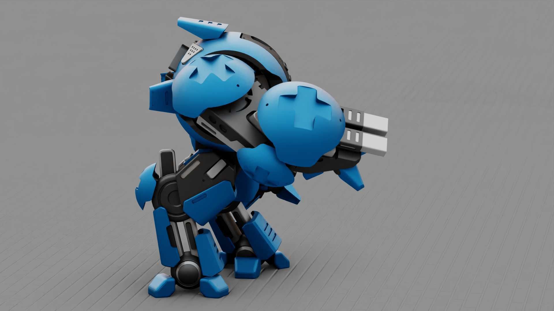 BATTLE DROID OKEANOS RIGGED 3D model_16