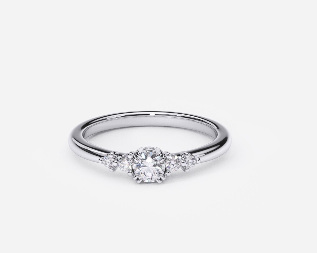 zdr0199 diamond engagement ring gold 3D print model_3