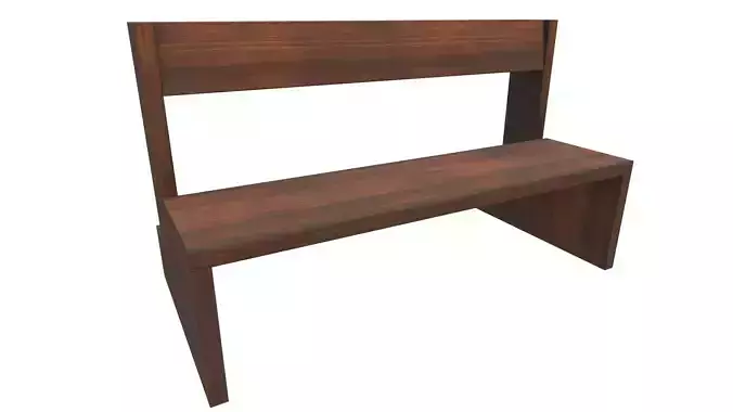 Church Bench 3D Model AR VR