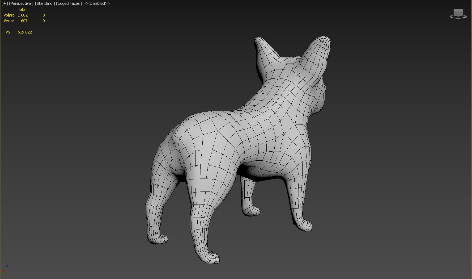 Dog lowpoly two french bulldogs Low-poly 3D model_3