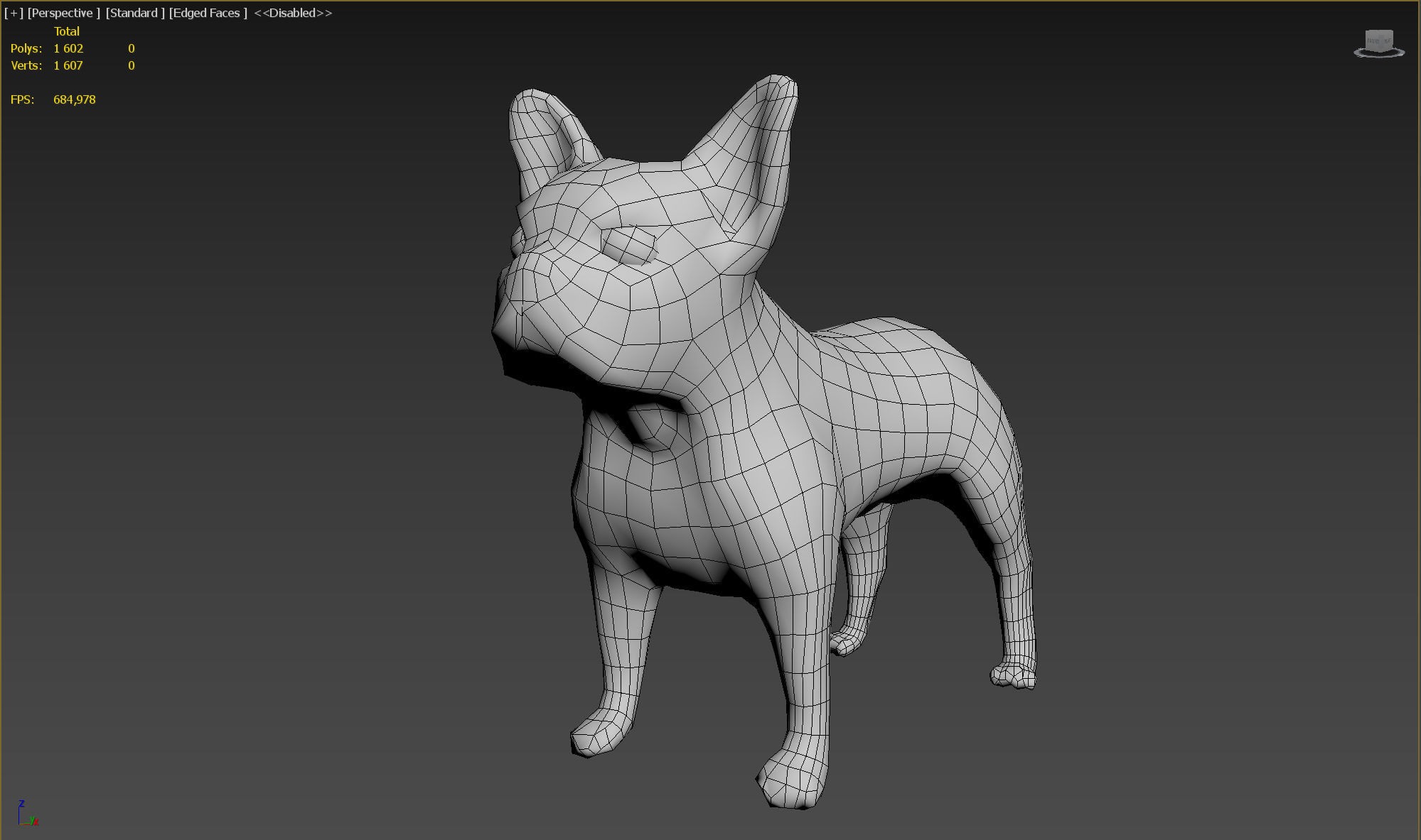 Dog lowpoly two french bulldogs Low-poly 3D model_2