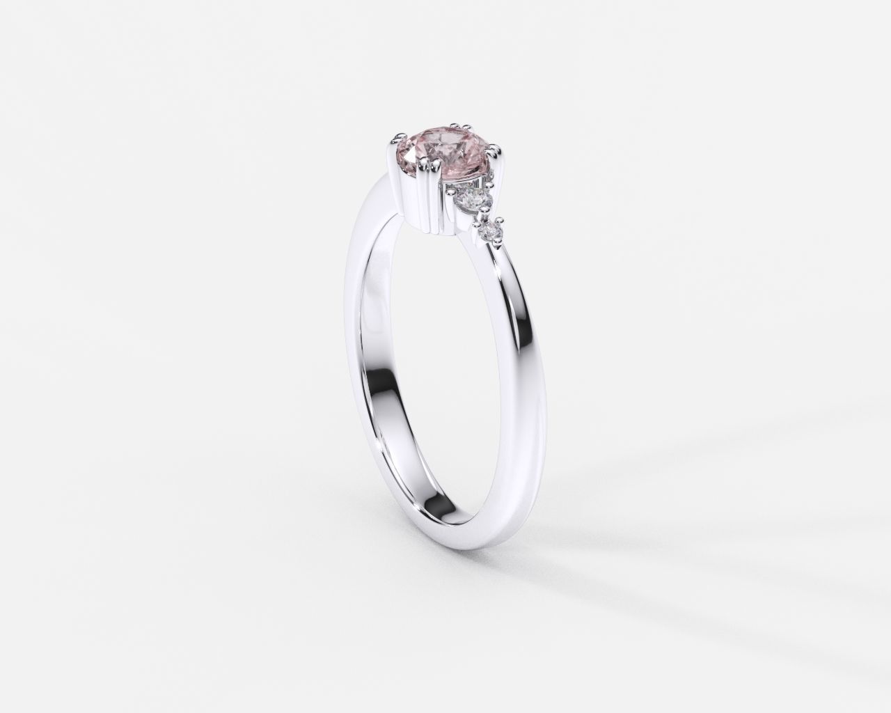 ZDR0205 morganite and diamond engagement ring 3D print model_2