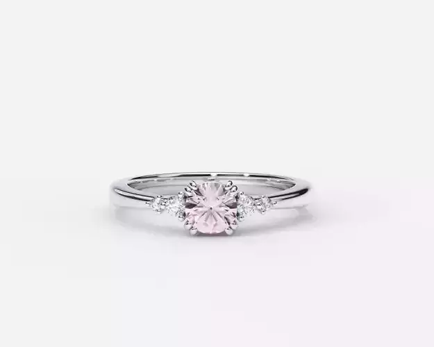 ZDR0205 morganite and diamond engagement ring