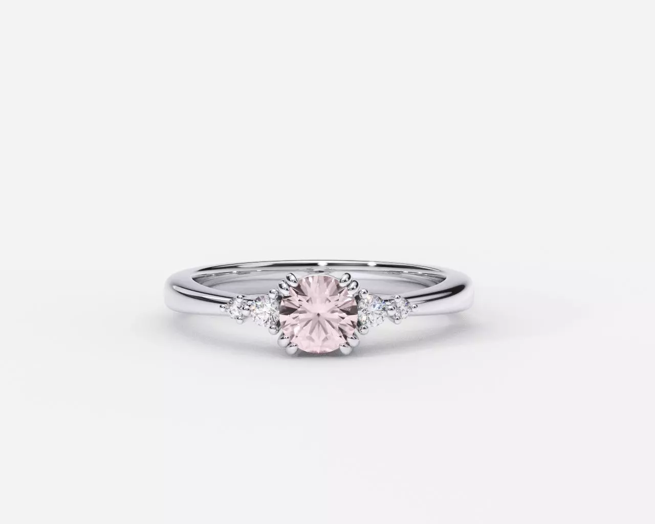 ZDR0205 morganite and diamond engagement ring 3D print model_0