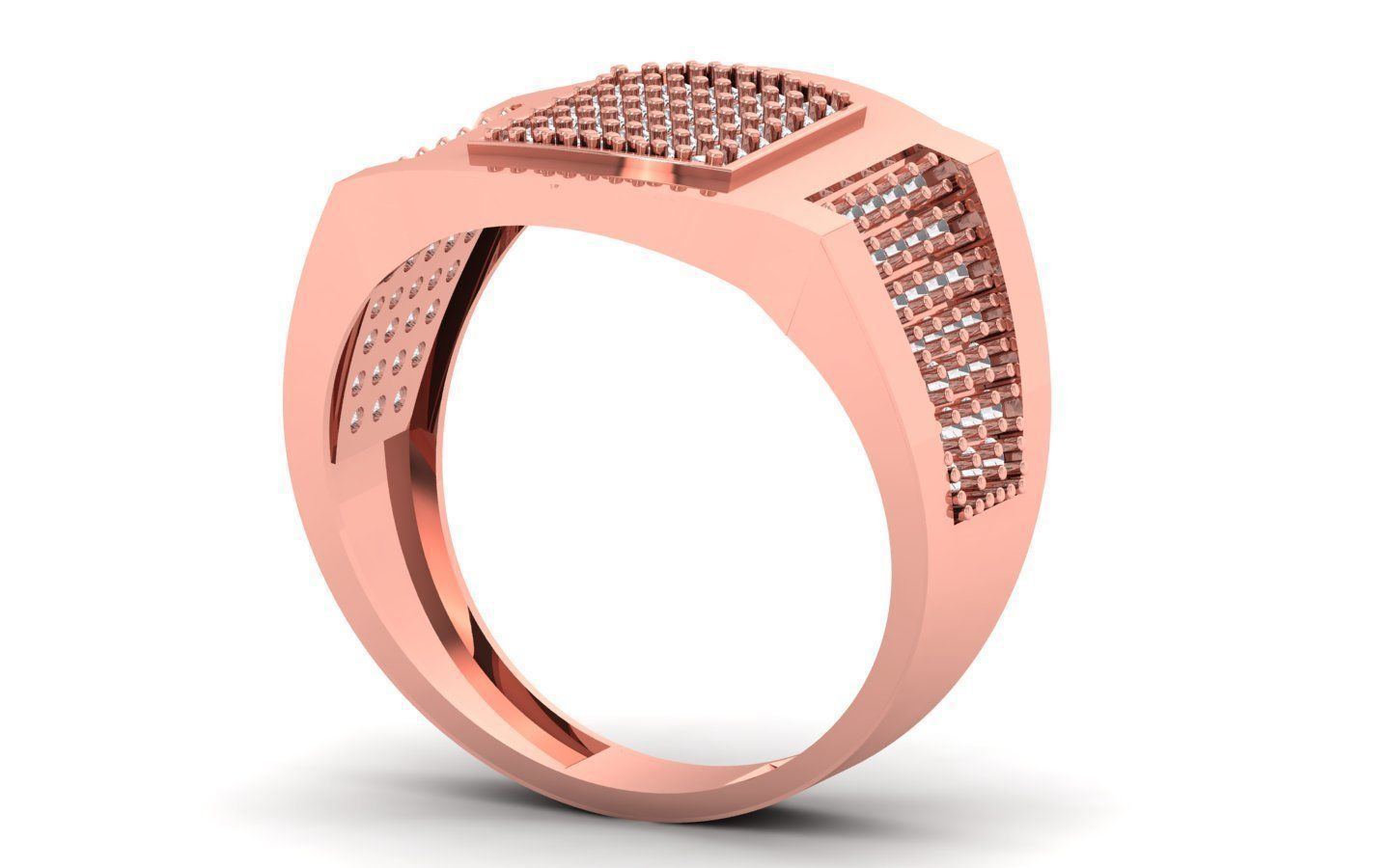 Solitaire Wedding Engagement Mens Ring 3D print model_2