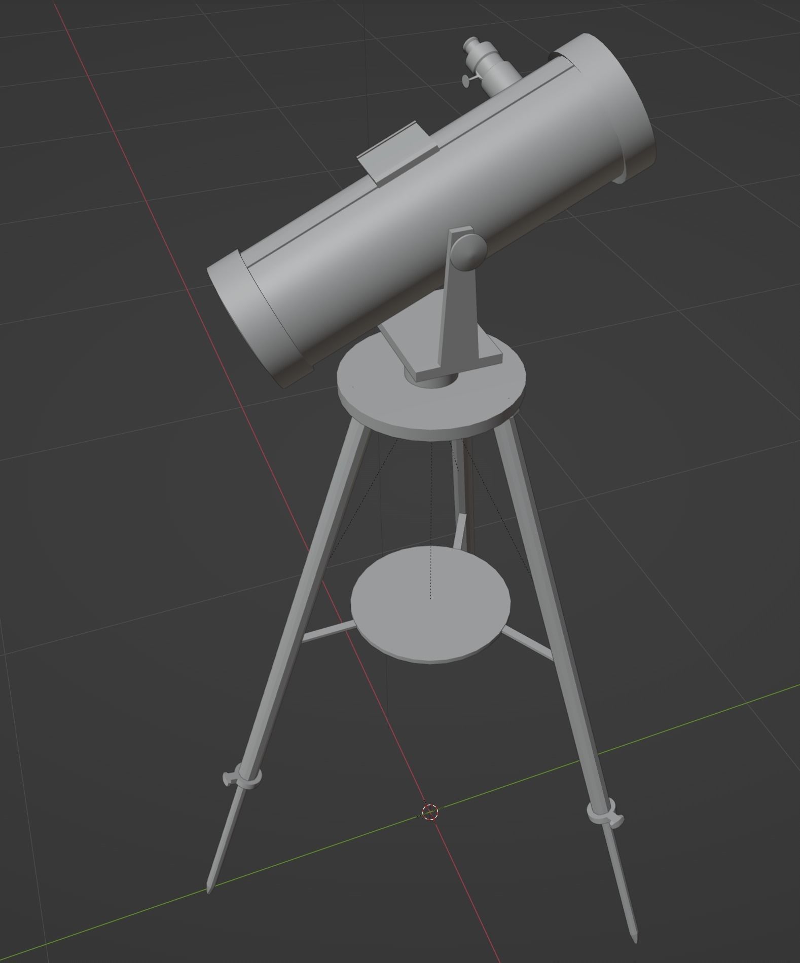 Mirror Telescope Low-poly 3D model_5
