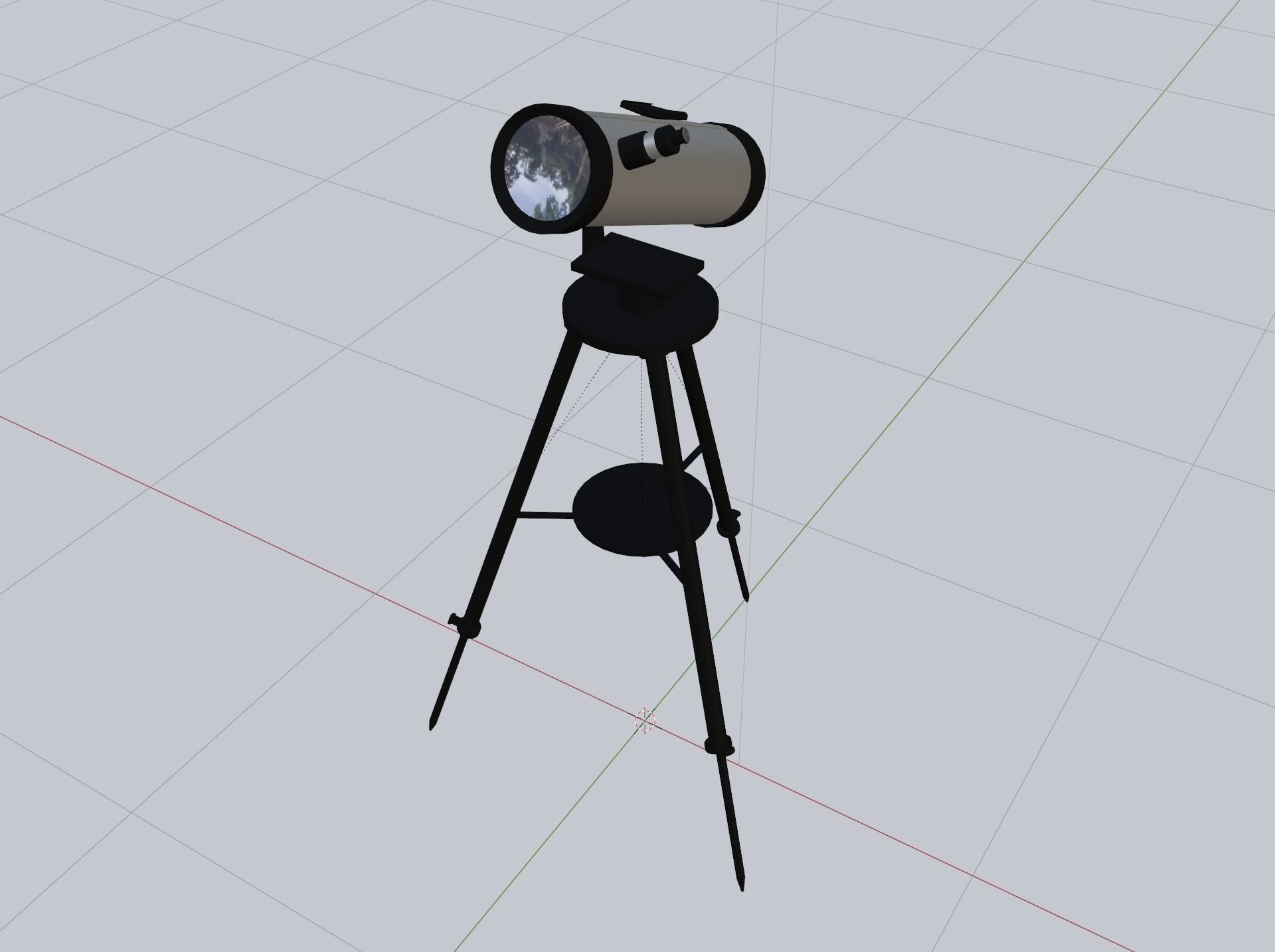 Mirror Telescope Low-poly 3D model_3