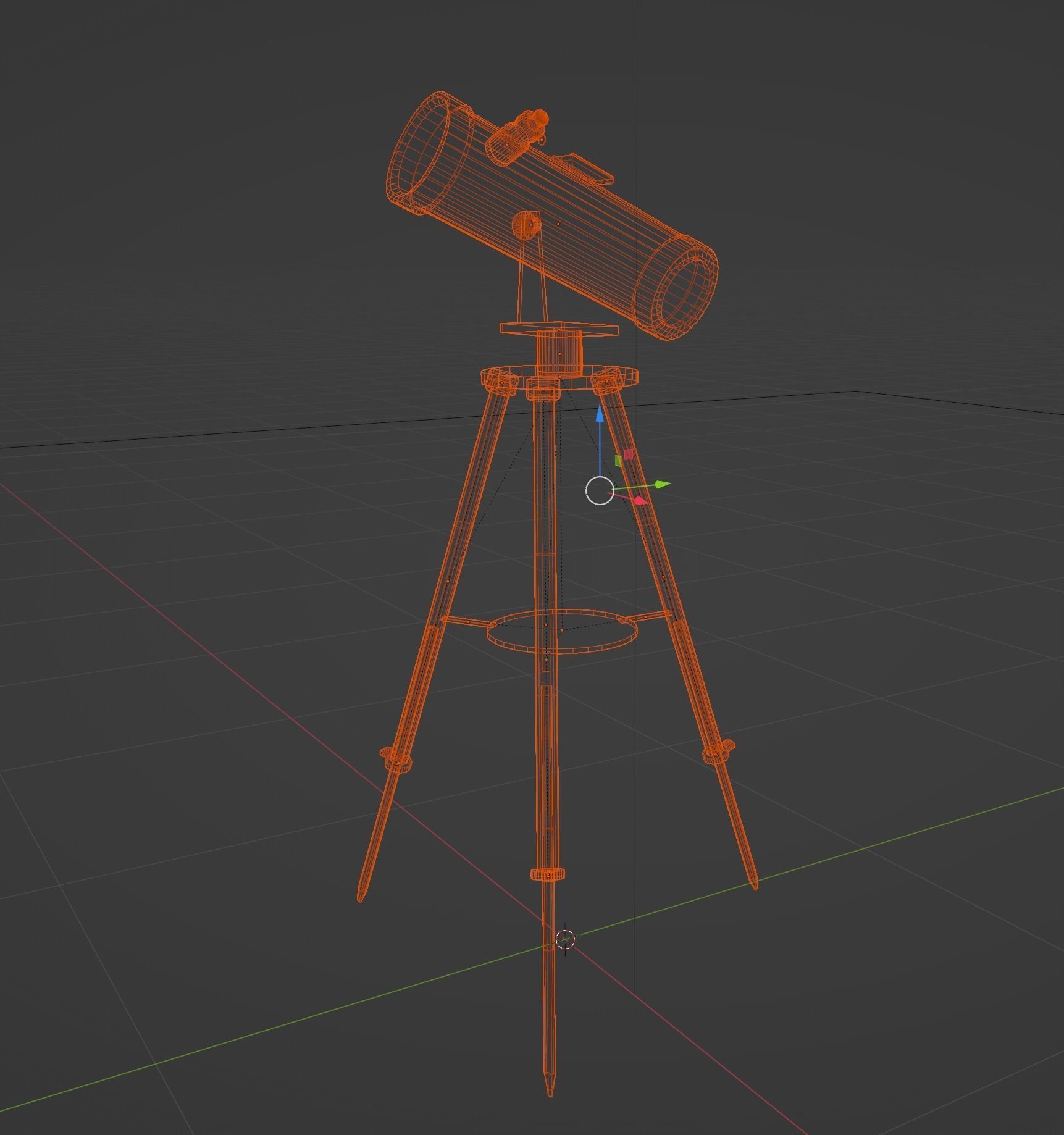 Mirror Telescope Low-poly 3D model_4